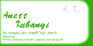 anett kubanyi business card